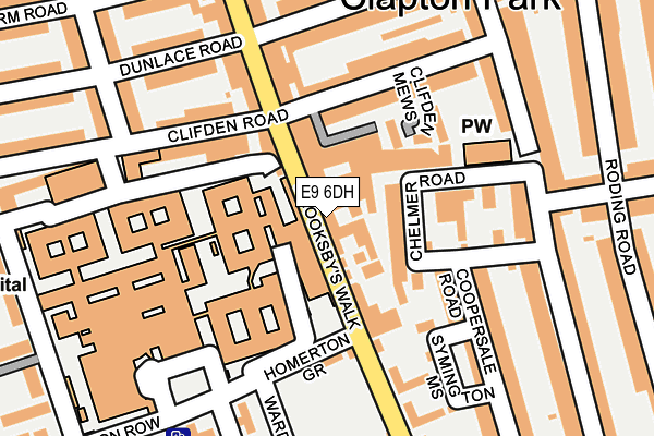 E9 6DH map - OS OpenMap – Local (Ordnance Survey)