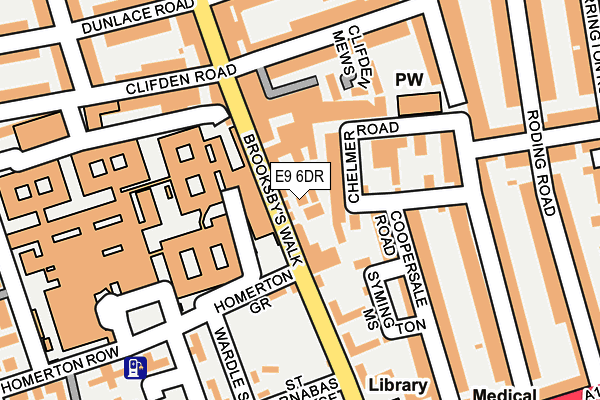 E9 6DR map - OS OpenMap – Local (Ordnance Survey)