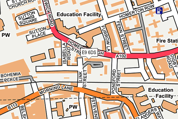 E9 6DS map - OS OpenMap – Local (Ordnance Survey)