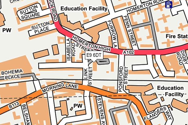 E9 6DT map - OS OpenMap – Local (Ordnance Survey)