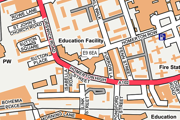 E9 6EA map - OS OpenMap – Local (Ordnance Survey)