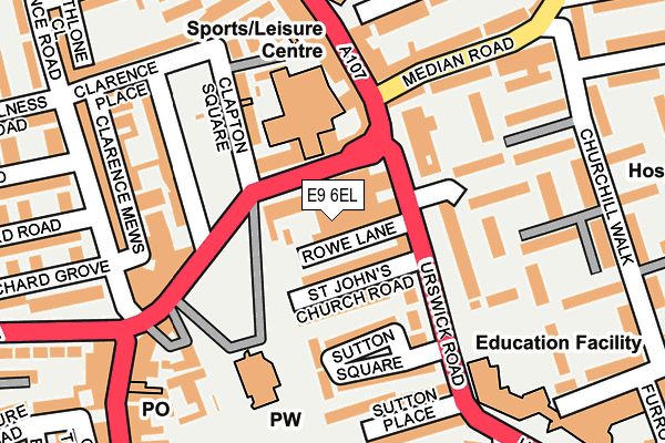 E9 6EL map - OS OpenMap – Local (Ordnance Survey)