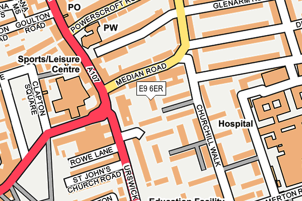 E9 6ER map - OS OpenMap – Local (Ordnance Survey)