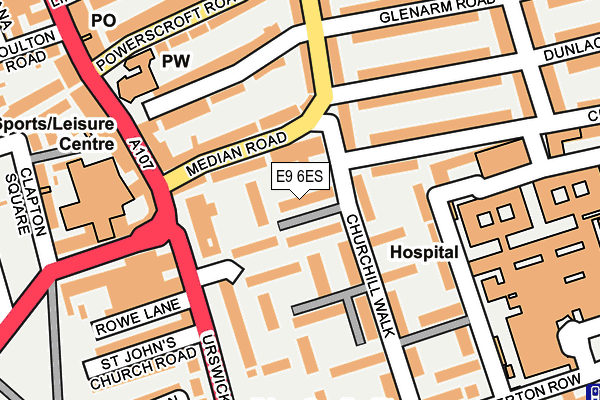 E9 6ES map - OS OpenMap – Local (Ordnance Survey)