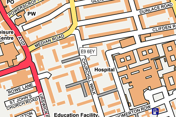 E9 6EY map - OS OpenMap – Local (Ordnance Survey)