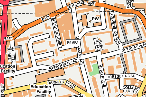 E9 6FA map - OS OpenMap – Local (Ordnance Survey)