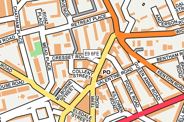 E9 6FE map - OS OpenMap – Local (Ordnance Survey)