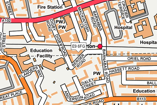 E9 6FG map - OS OpenMap – Local (Ordnance Survey)