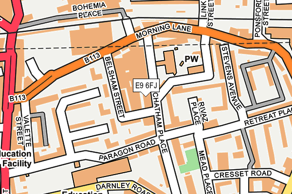 E9 6FJ map - OS OpenMap – Local (Ordnance Survey)