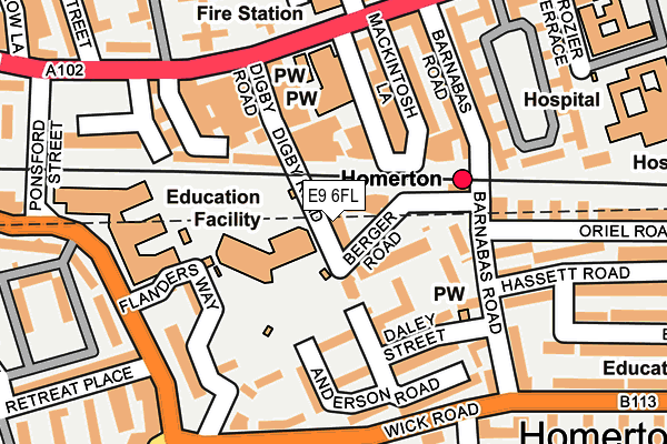 E9 6FL map - OS OpenMap – Local (Ordnance Survey)