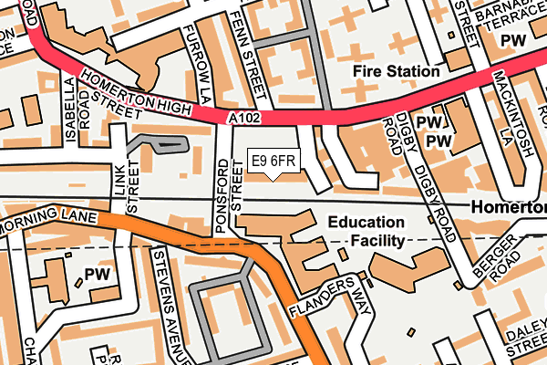 E9 6FR map - OS OpenMap – Local (Ordnance Survey)