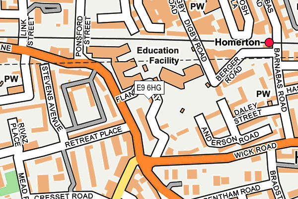 E9 6HG map - OS OpenMap – Local (Ordnance Survey)