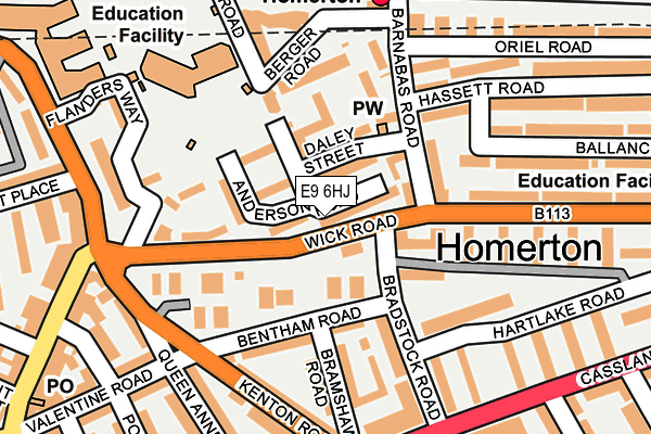 E9 6HJ map - OS OpenMap – Local (Ordnance Survey)