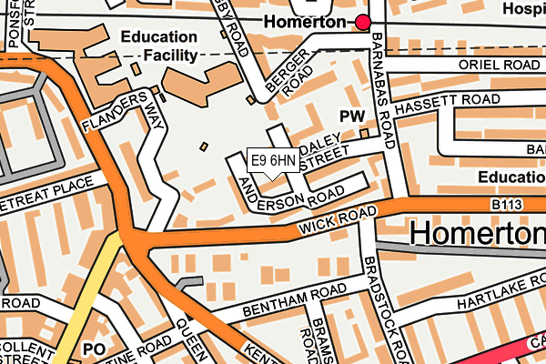 E9 6HN map - OS OpenMap – Local (Ordnance Survey)