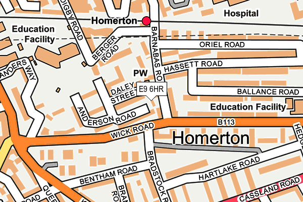 E9 6HR map - OS OpenMap – Local (Ordnance Survey)