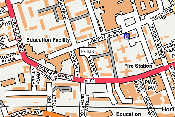 E9 6JN map - OS OpenMap – Local (Ordnance Survey)