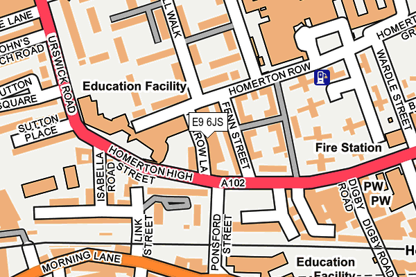 E9 6JS map - OS OpenMap – Local (Ordnance Survey)