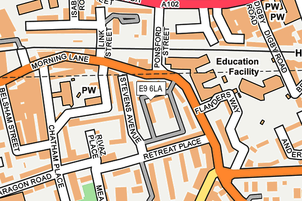 E9 6LA map - OS OpenMap – Local (Ordnance Survey)