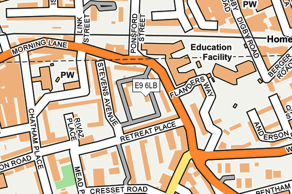 E9 6LB map - OS OpenMap – Local (Ordnance Survey)