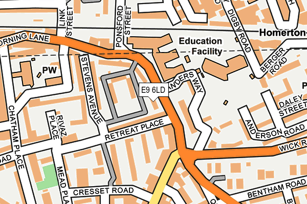 E9 6LD map - OS OpenMap – Local (Ordnance Survey)