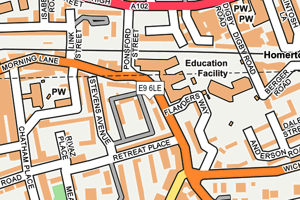 E9 6LE map - OS OpenMap – Local (Ordnance Survey)