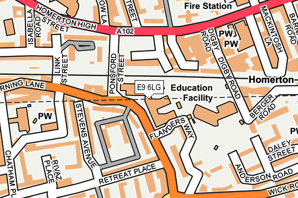 E9 6LG map - OS OpenMap – Local (Ordnance Survey)
