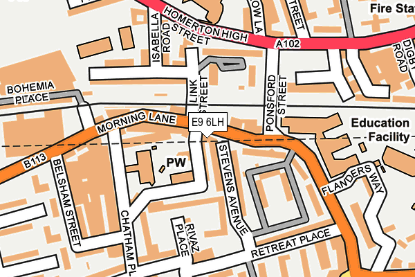 E9 6LH map - OS OpenMap – Local (Ordnance Survey)