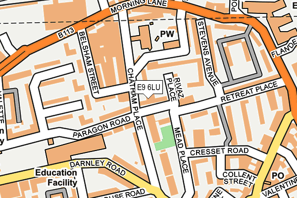 E9 6LU map - OS OpenMap – Local (Ordnance Survey)