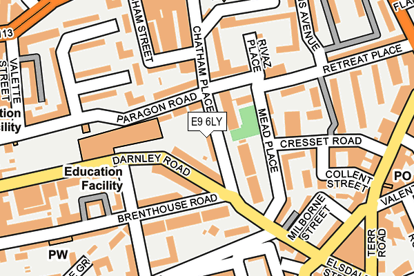 E9 6LY map - OS OpenMap – Local (Ordnance Survey)