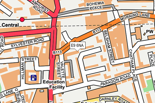 E9 6NA map - OS OpenMap – Local (Ordnance Survey)
