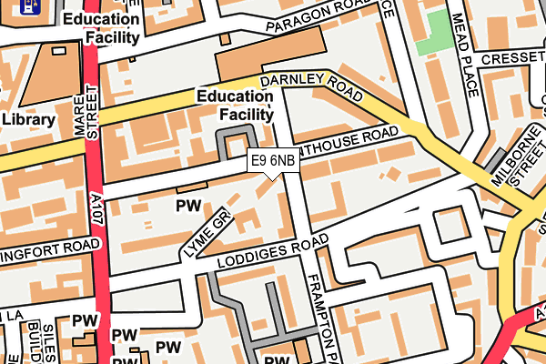 E9 6NB map - OS OpenMap – Local (Ordnance Survey)