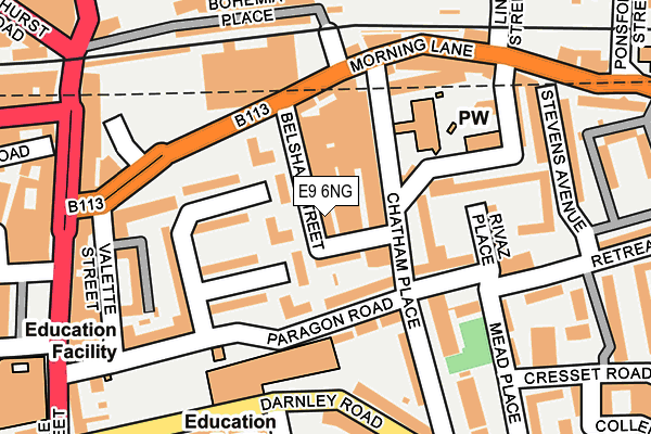 E9 6NG map - OS OpenMap – Local (Ordnance Survey)