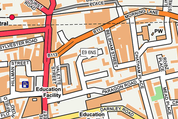 E9 6NS map - OS OpenMap – Local (Ordnance Survey)