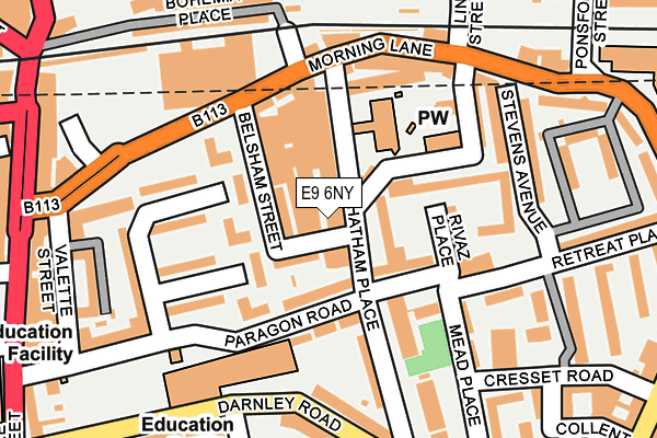 E9 6NY map - OS OpenMap – Local (Ordnance Survey)