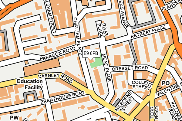 E9 6PB map - OS OpenMap – Local (Ordnance Survey)