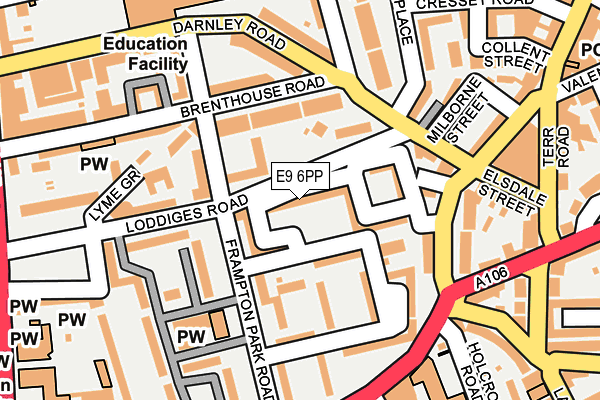 E9 6PP map - OS OpenMap – Local (Ordnance Survey)