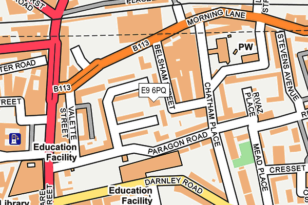 E9 6PQ map - OS OpenMap – Local (Ordnance Survey)