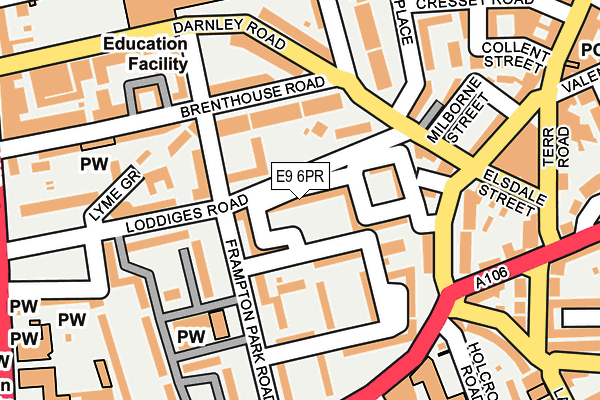 E9 6PR map - OS OpenMap – Local (Ordnance Survey)