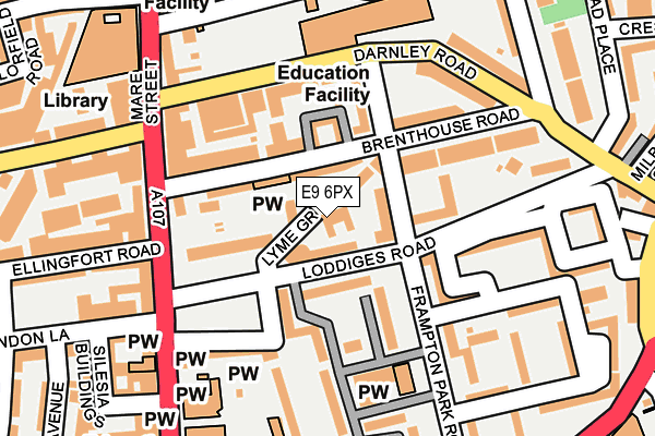 E9 6PX map - OS OpenMap – Local (Ordnance Survey)