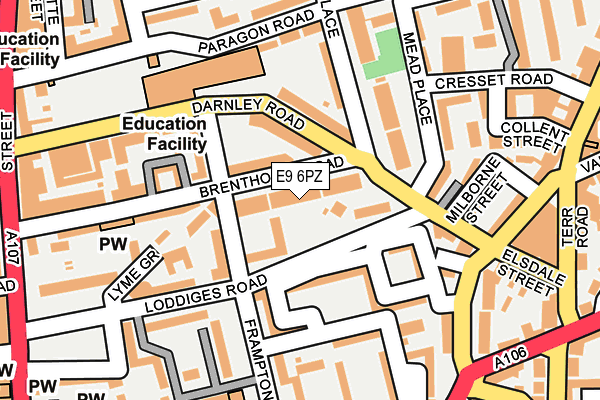 E9 6PZ map - OS OpenMap – Local (Ordnance Survey)