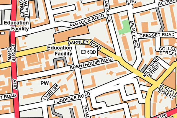 E9 6QD map - OS OpenMap – Local (Ordnance Survey)