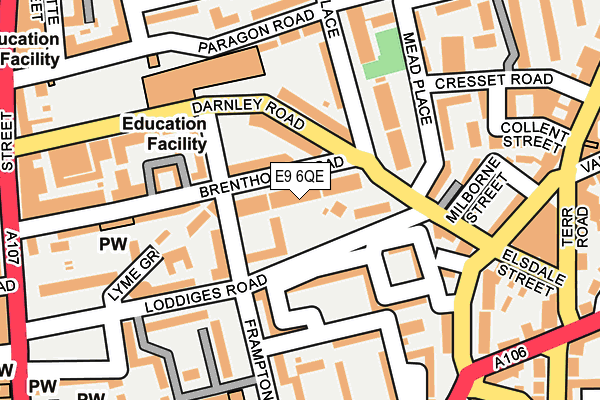 E9 6QE map - OS OpenMap – Local (Ordnance Survey)