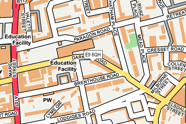 E9 6QH map - OS OpenMap – Local (Ordnance Survey)