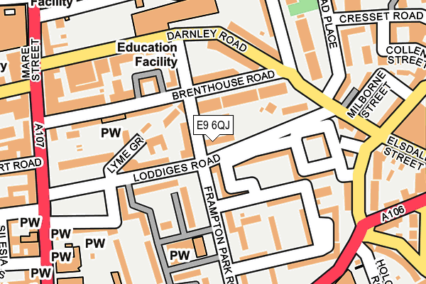 E9 6QJ map - OS OpenMap – Local (Ordnance Survey)