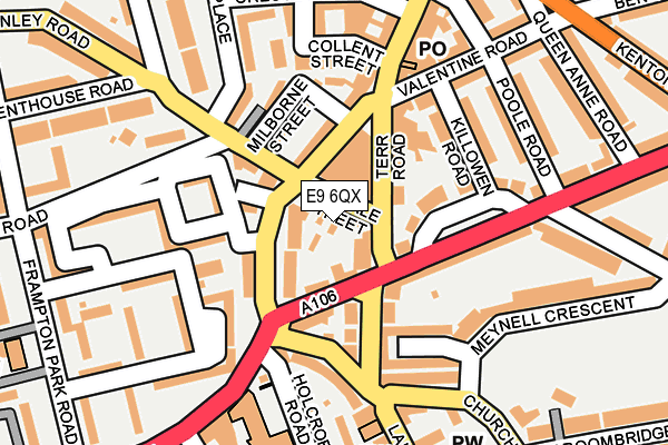 E9 6QX map - OS OpenMap – Local (Ordnance Survey)