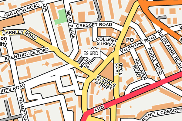 E9 6RD map - OS OpenMap – Local (Ordnance Survey)