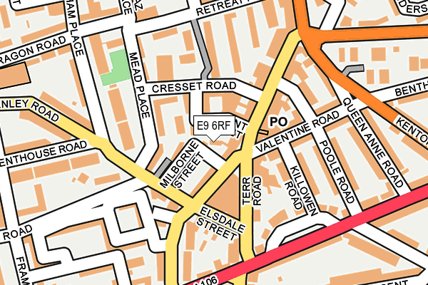 E9 6RF map - OS OpenMap – Local (Ordnance Survey)