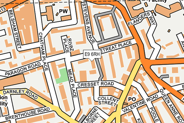 E9 6RH map - OS OpenMap – Local (Ordnance Survey)
