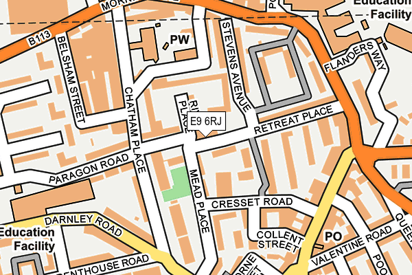 E9 6RJ map - OS OpenMap – Local (Ordnance Survey)