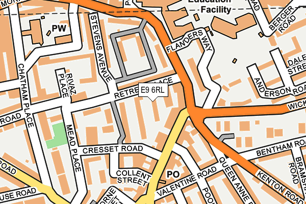 E9 6RL map - OS OpenMap – Local (Ordnance Survey)